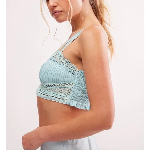 Free People Tallulah Bralette in Aqua-esque Blue Sizes Small $48 Retail NWT - Picture 6 of 12
